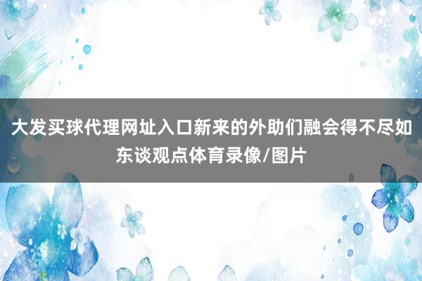 大发买球代理网址入口新来的外助们融会得不尽如东谈观点体育录像/图片