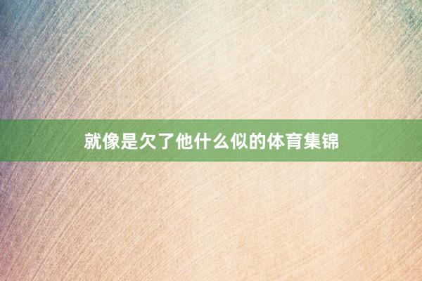 就像是欠了他什么似的体育集锦